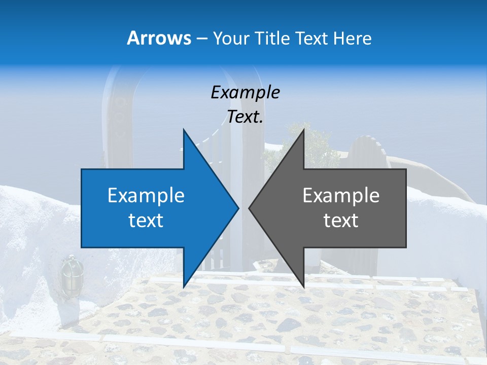 An Arch Over A Blue Ocean With A Plant In The Foreground PowerPoint Template