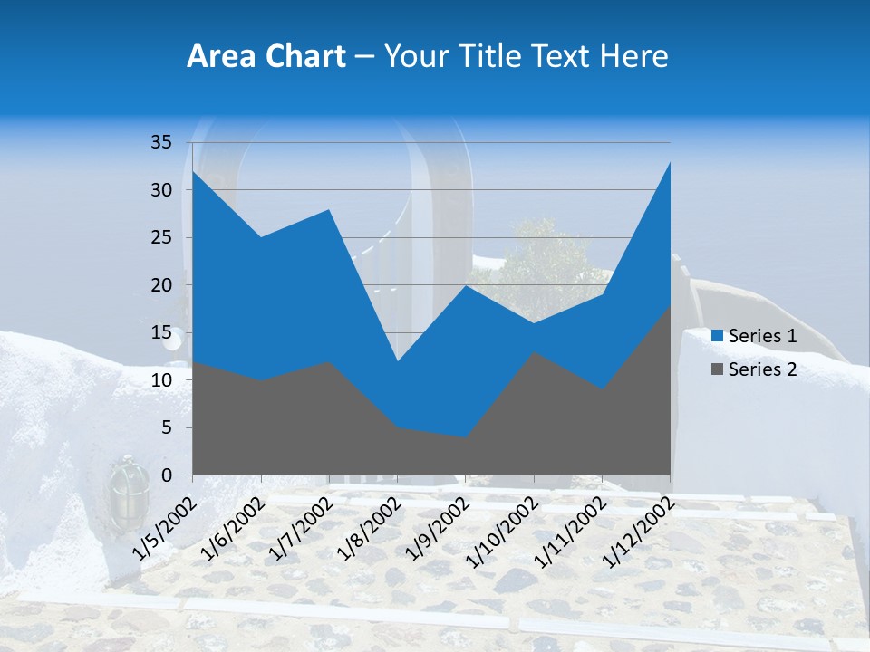 An Arch Over A Blue Ocean With A Plant In The Foreground PowerPoint Template