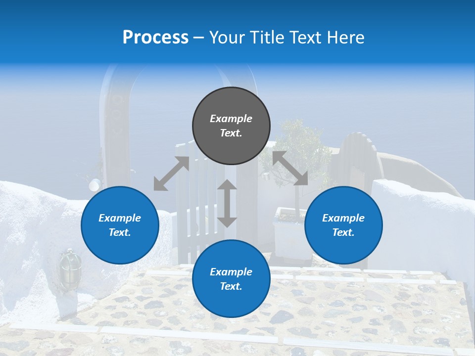 An Arch Over A Blue Ocean With A Plant In The Foreground PowerPoint Template
