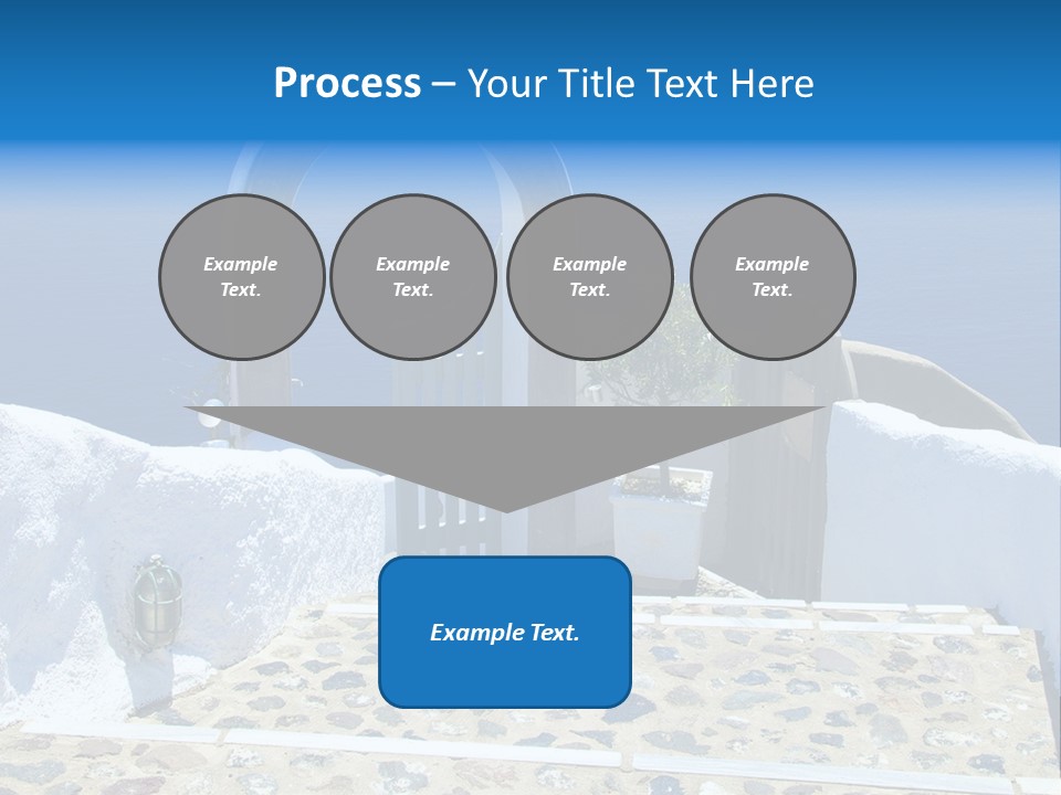 An Arch Over A Blue Ocean With A Plant In The Foreground PowerPoint Template