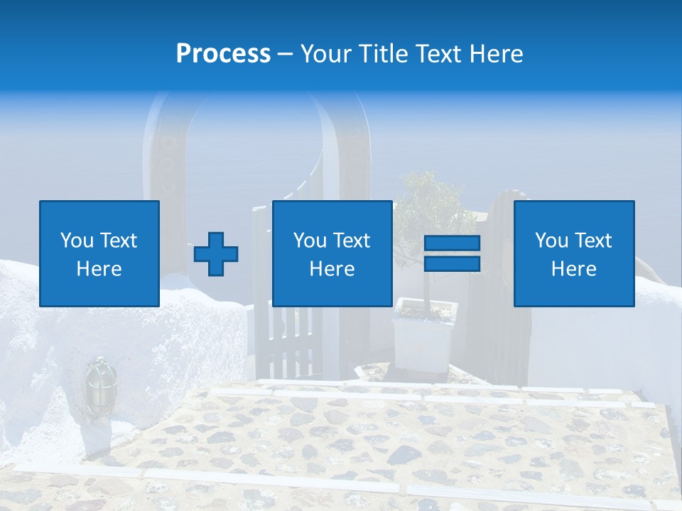 An Arch Over A Blue Ocean With A Plant In The Foreground PowerPoint Template