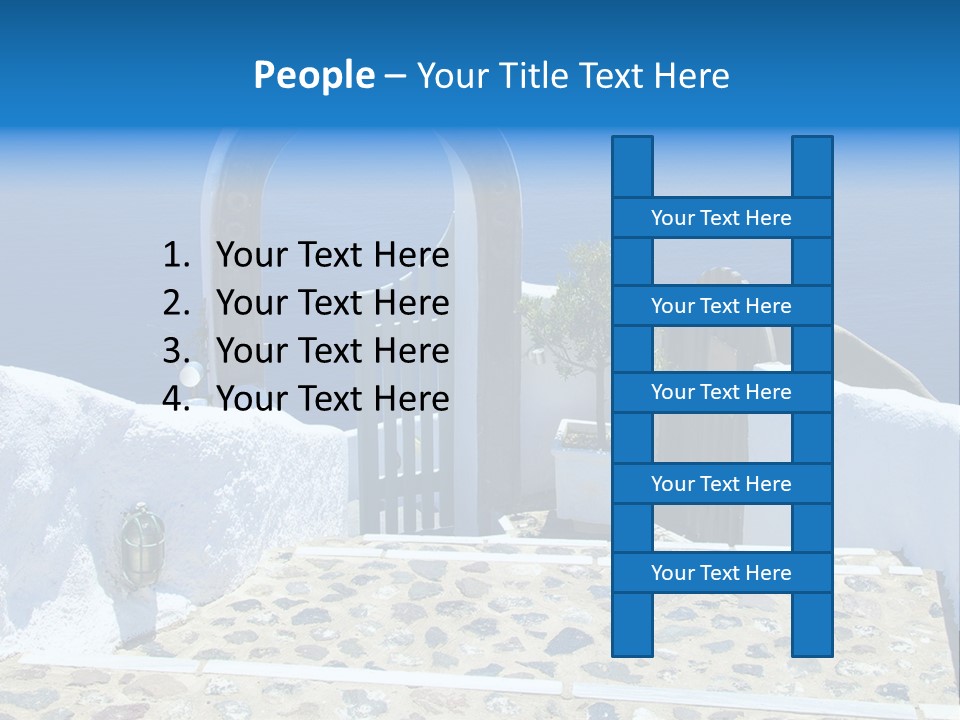 An Arch Over A Blue Ocean With A Plant In The Foreground PowerPoint Template