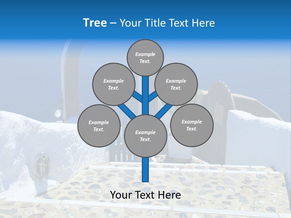 An Arch Over A Blue Ocean With A Plant In The Foreground PowerPoint Template