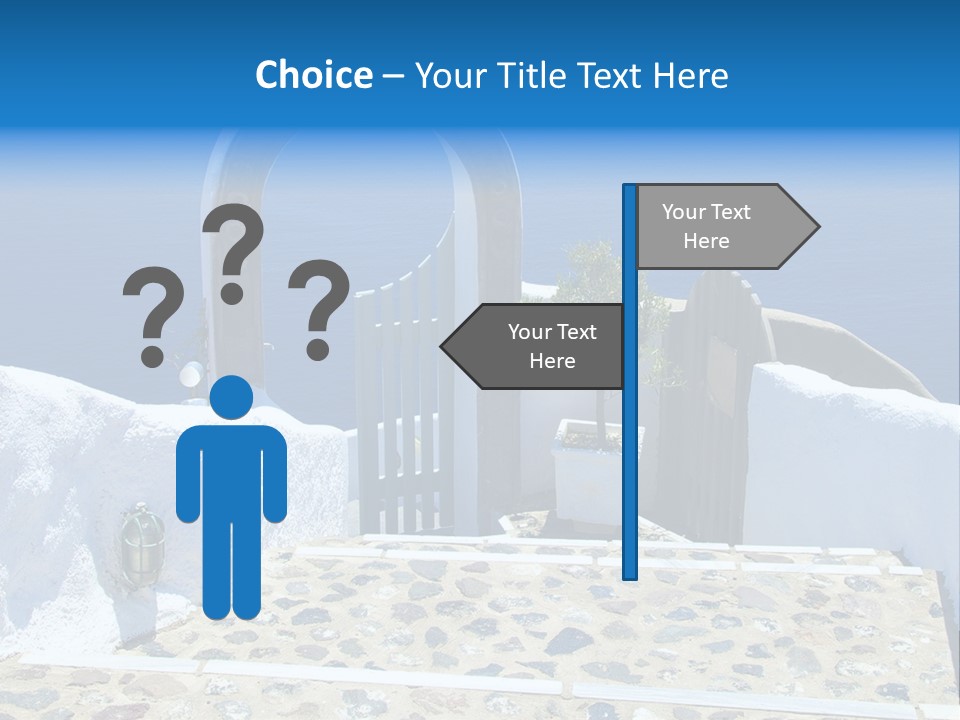 An Arch Over A Blue Ocean With A Plant In The Foreground PowerPoint Template