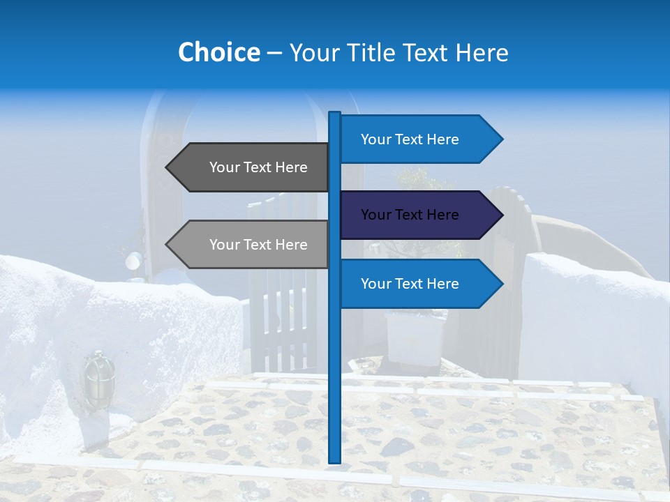 An Arch Over A Blue Ocean With A Plant In The Foreground PowerPoint Template