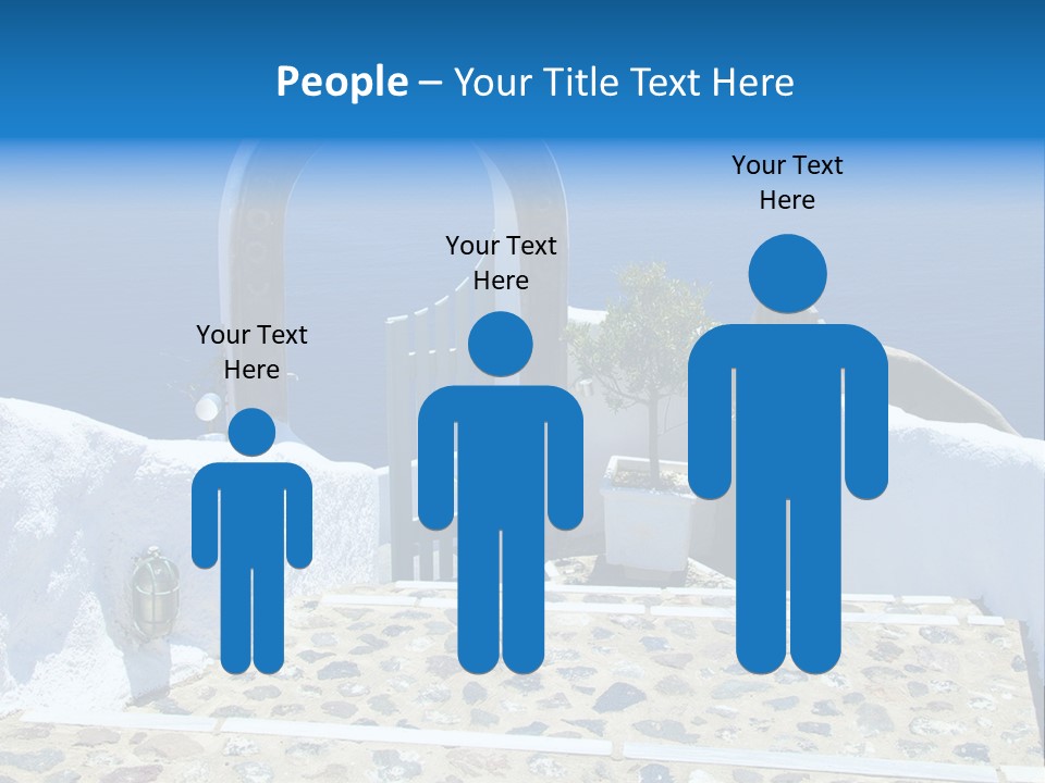 An Arch Over A Blue Ocean With A Plant In The Foreground PowerPoint Template