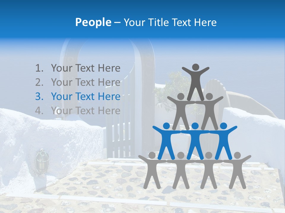 An Arch Over A Blue Ocean With A Plant In The Foreground PowerPoint Template