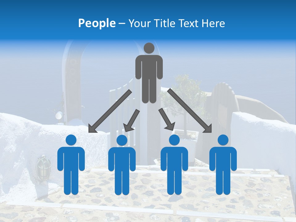 An Arch Over A Blue Ocean With A Plant In The Foreground PowerPoint Template