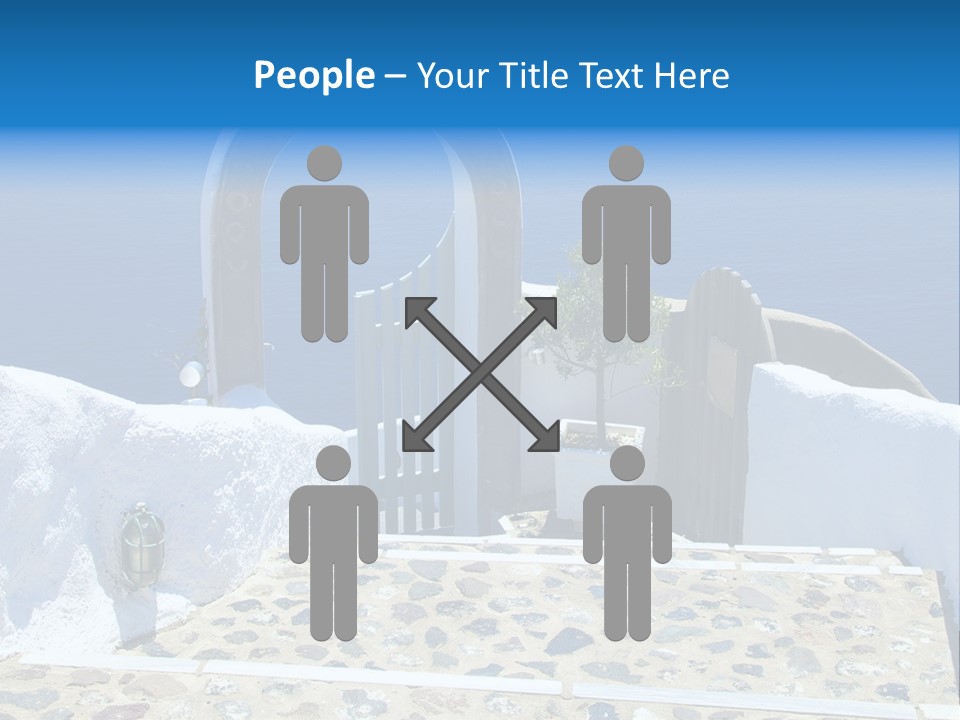 An Arch Over A Blue Ocean With A Plant In The Foreground PowerPoint Template