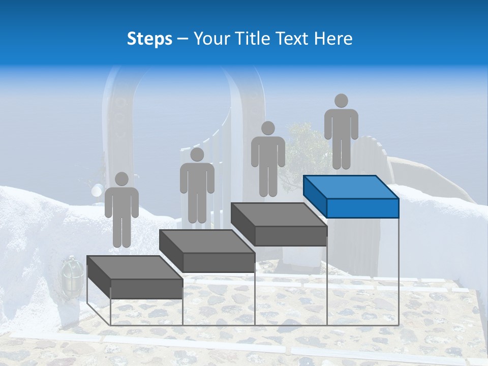 An Arch Over A Blue Ocean With A Plant In The Foreground PowerPoint Template