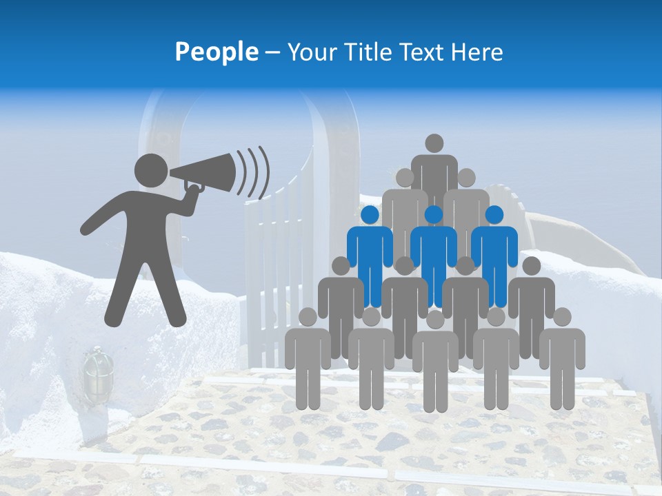 An Arch Over A Blue Ocean With A Plant In The Foreground PowerPoint Template