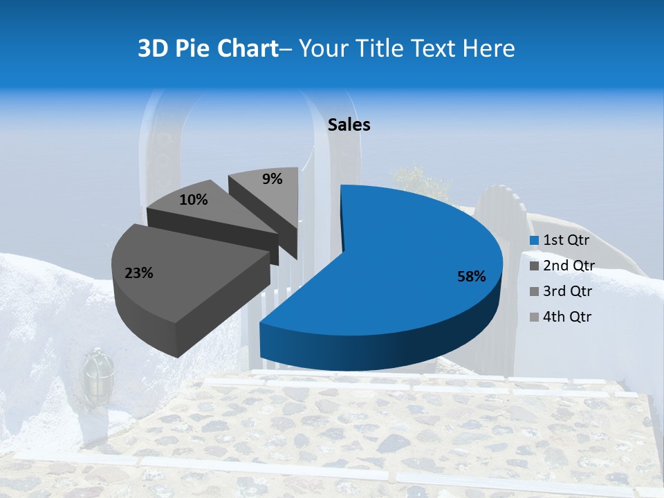 An Arch Over A Blue Ocean With A Plant In The Foreground PowerPoint Template