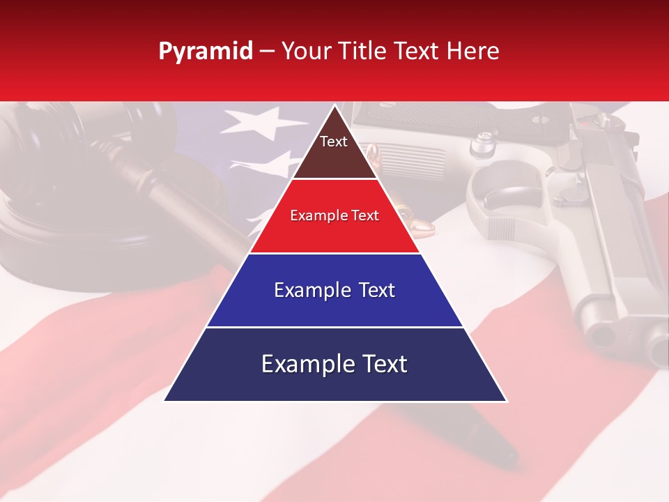A Gun, A Revolver, And A Flag On A Table PowerPoint Template