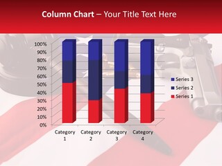 A Gun, A Revolver, And A Flag On A Table PowerPoint Template
