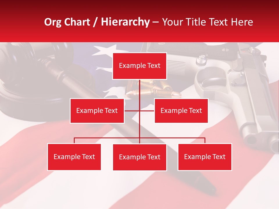 A Gun, A Revolver, And A Flag On A Table PowerPoint Template