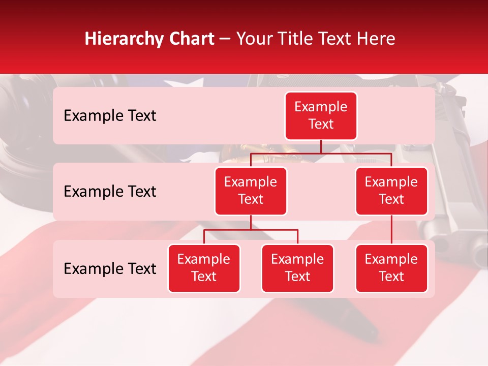 A Gun, A Revolver, And A Flag On A Table PowerPoint Template
