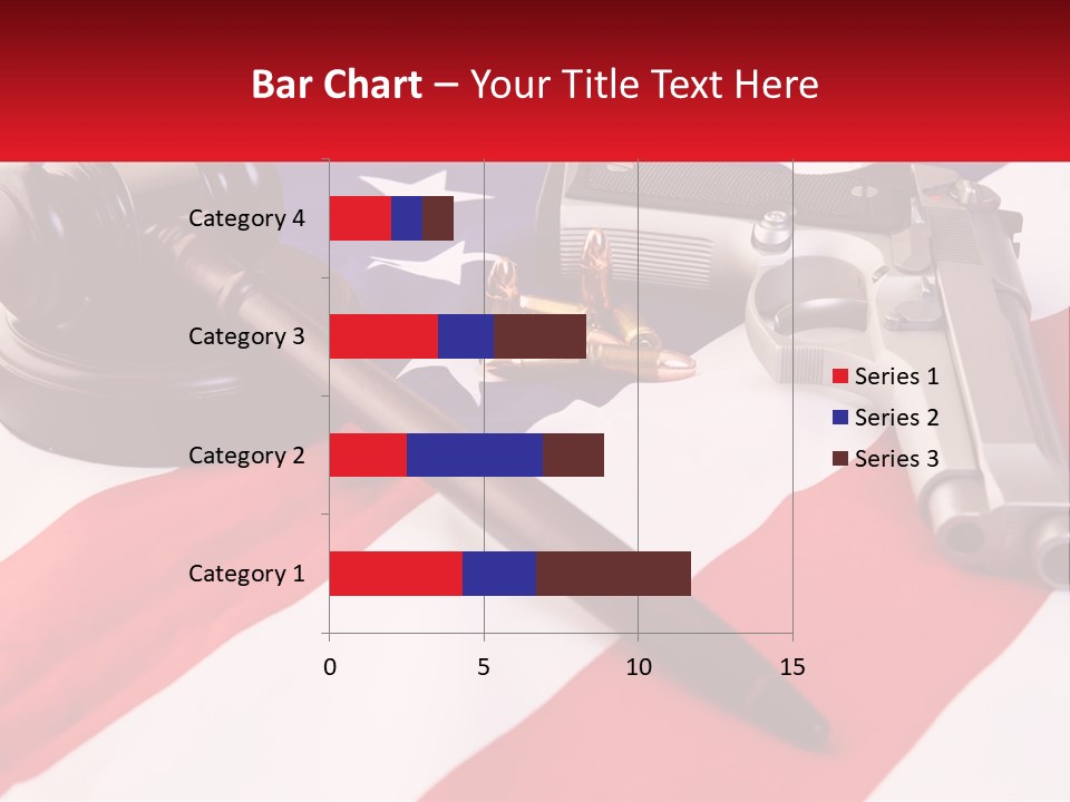 A Gun, A Revolver, And A Flag On A Table PowerPoint Template