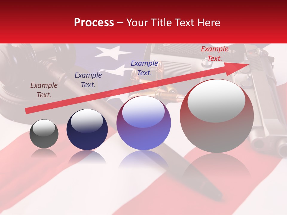 A Gun, A Revolver, And A Flag On A Table PowerPoint Template