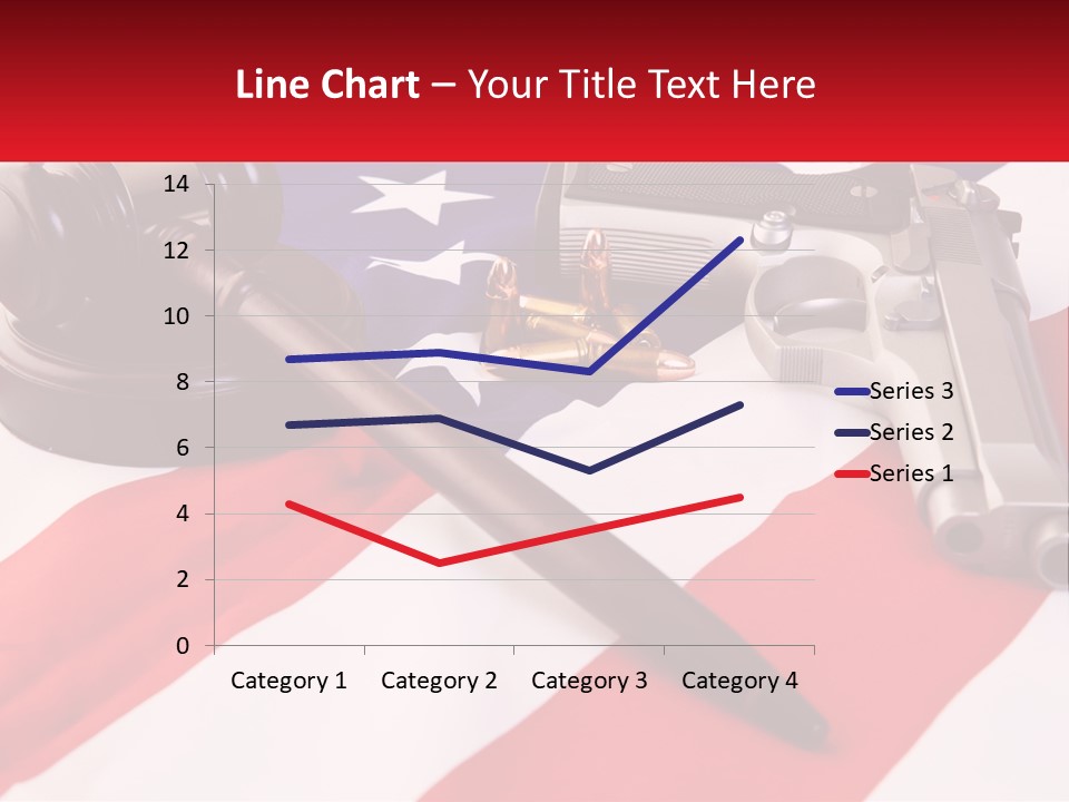 A Gun, A Revolver, And A Flag On A Table PowerPoint Template