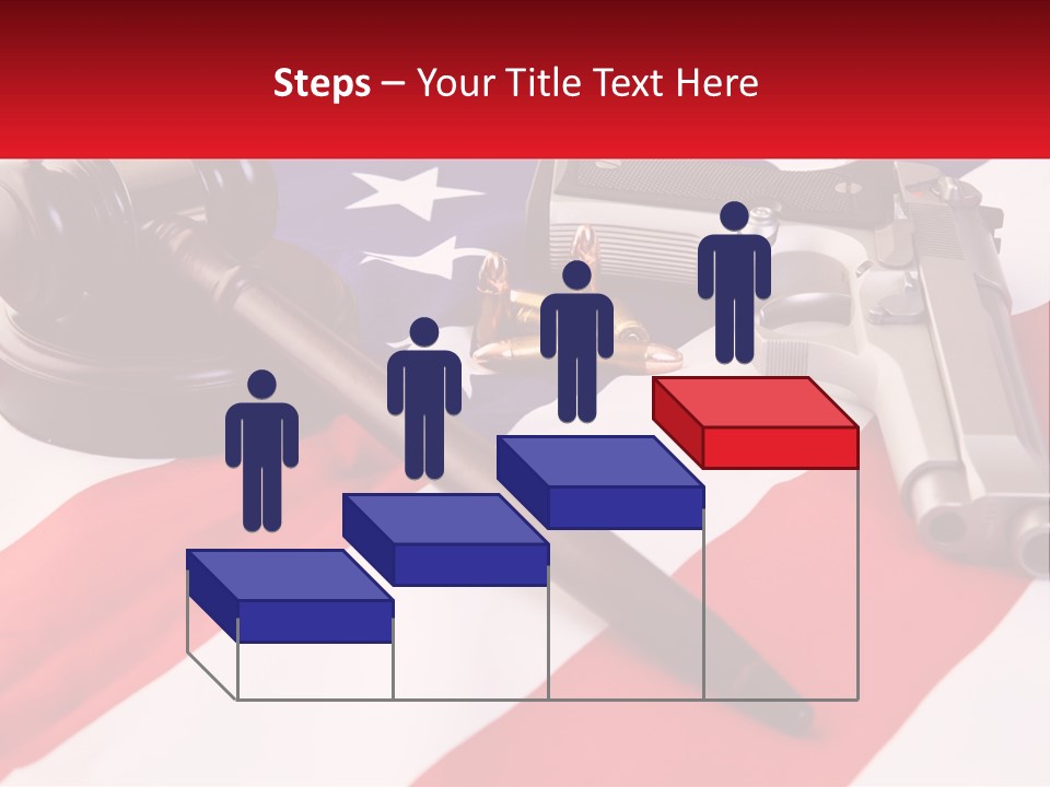 A Gun, A Revolver, And A Flag On A Table PowerPoint Template