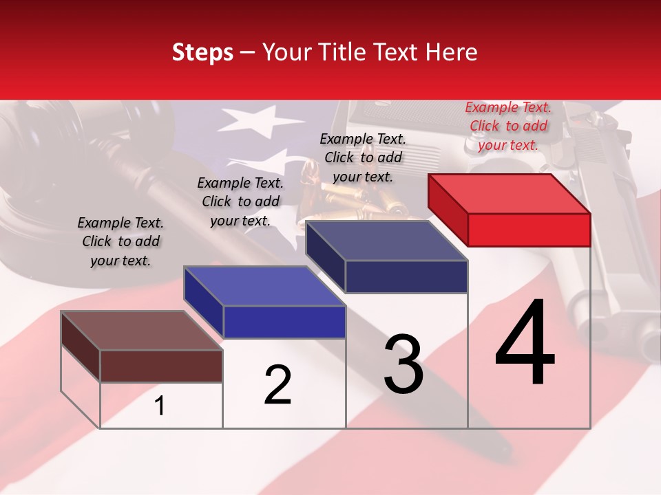 A Gun, A Revolver, And A Flag On A Table PowerPoint Template