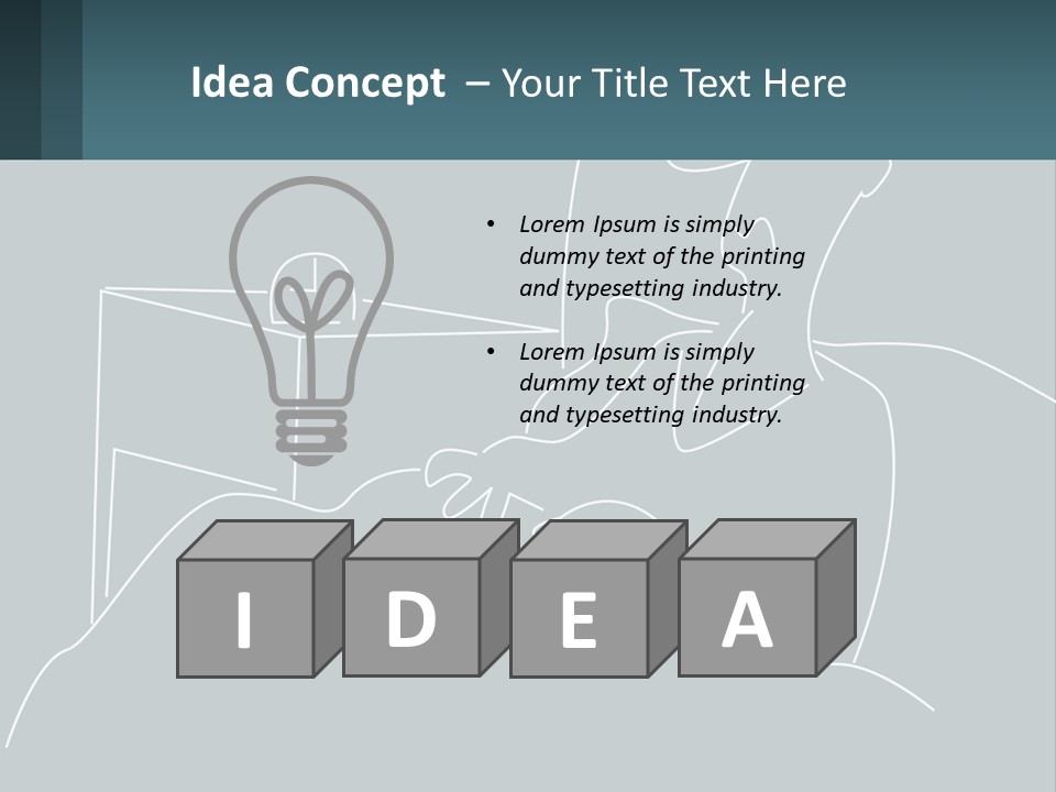 A Man Sitting In Front Of A Desk With A Computer On It PowerPoint Template