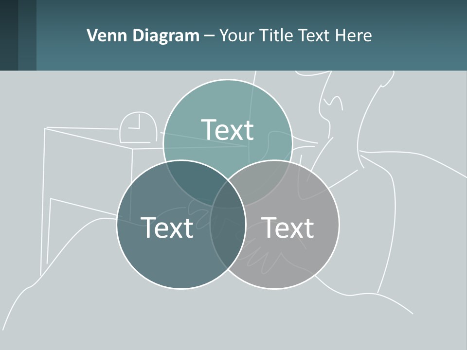 A Man Sitting In Front Of A Desk With A Computer On It PowerPoint Template