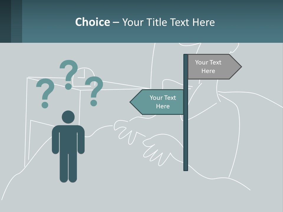 A Man Sitting In Front Of A Desk With A Computer On It PowerPoint Template