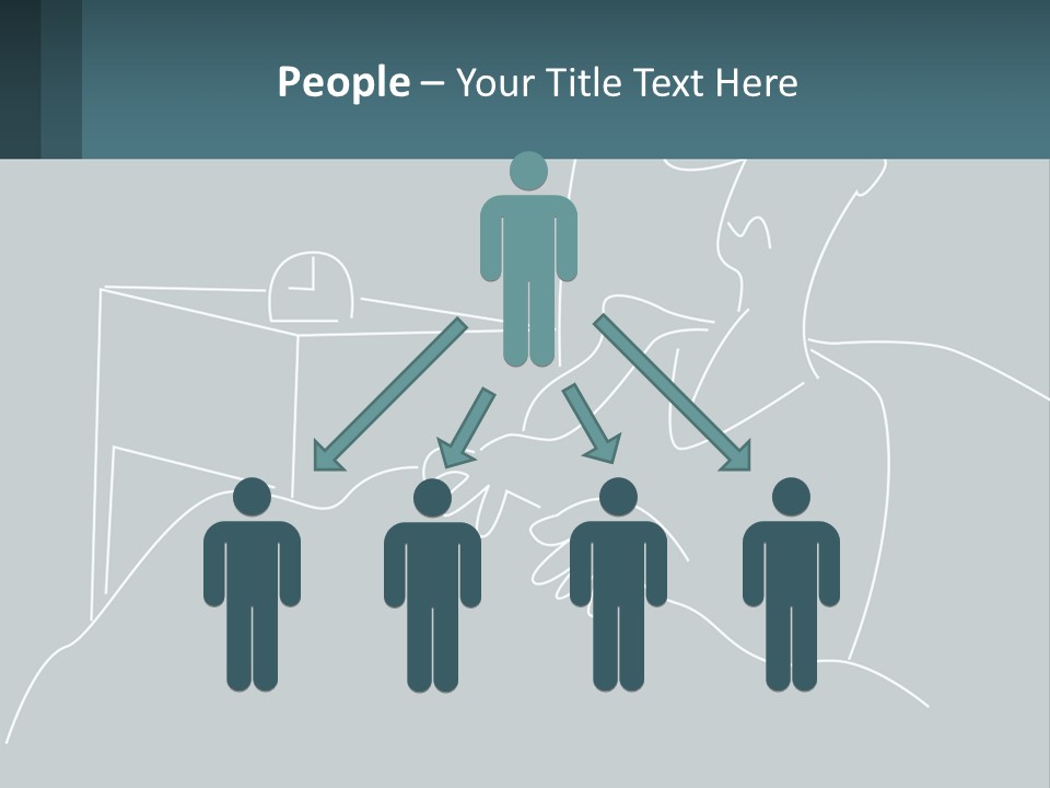 A Man Sitting In Front Of A Desk With A Computer On It PowerPoint Template