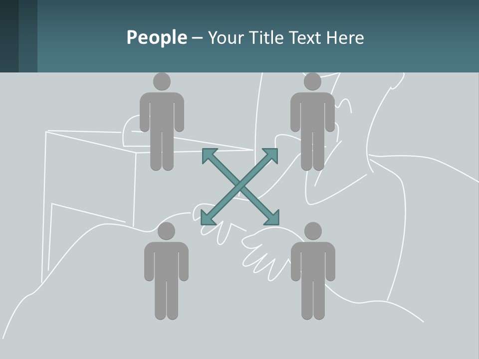 A Man Sitting In Front Of A Desk With A Computer On It PowerPoint Template