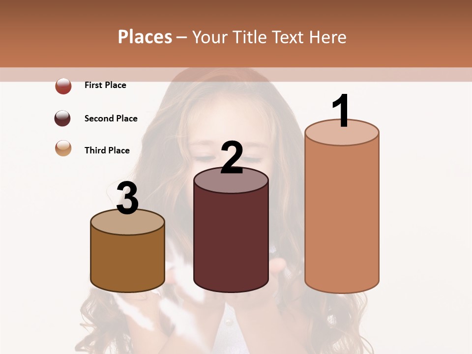 A Little Girl Is Blowing Bubbles In Her Hands PowerPoint Template