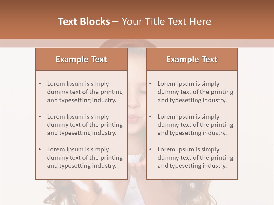 A Little Girl Is Blowing Bubbles In Her Hands PowerPoint Template