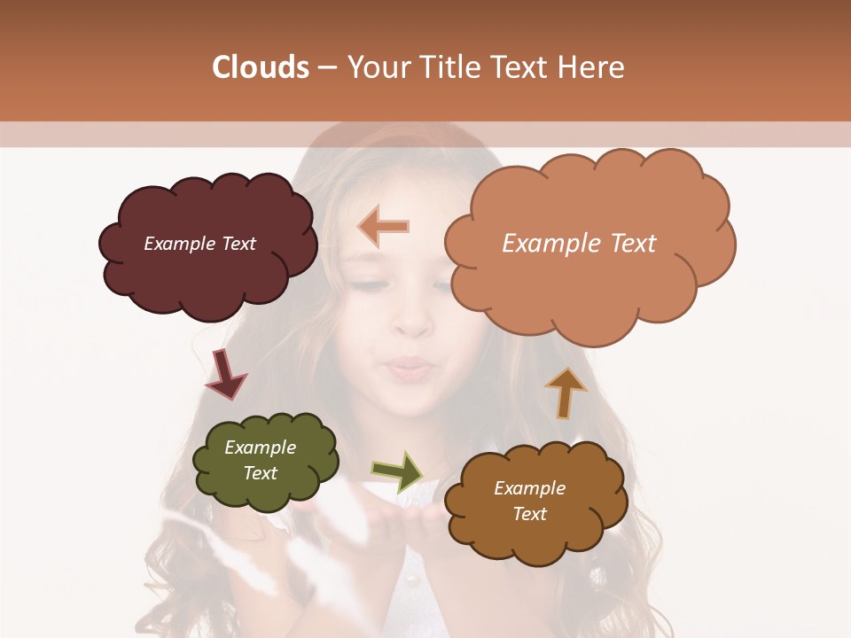 A Little Girl Is Blowing Bubbles In Her Hands PowerPoint Template