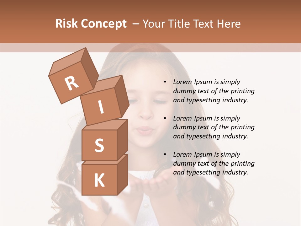 A Little Girl Is Blowing Bubbles In Her Hands PowerPoint Template