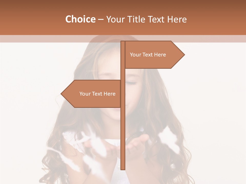 A Little Girl Is Blowing Bubbles In Her Hands PowerPoint Template