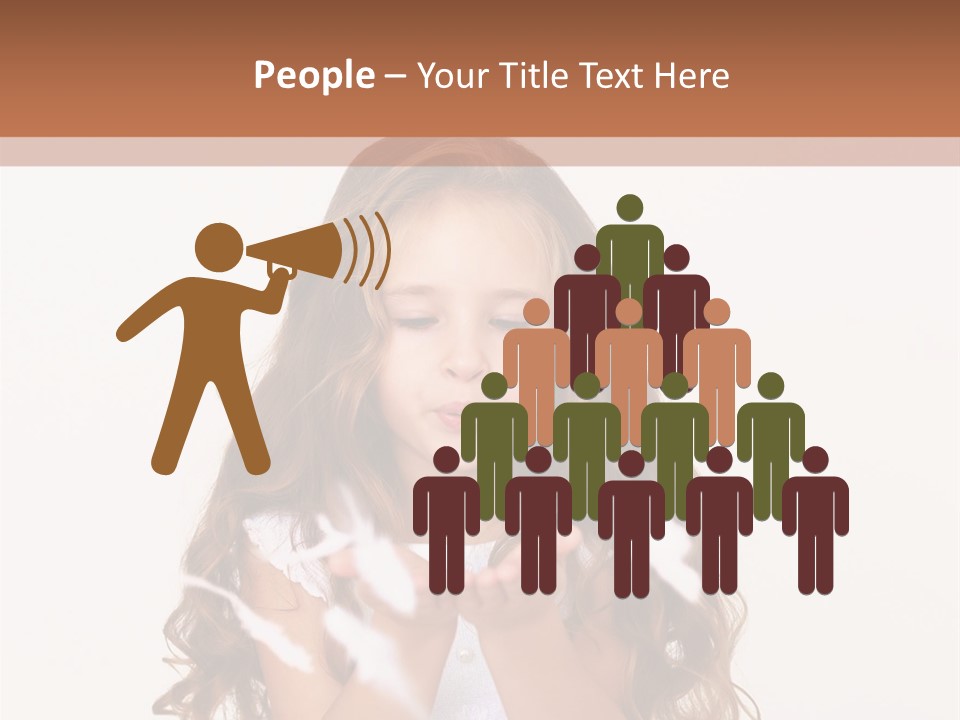 A Little Girl Is Blowing Bubbles In Her Hands PowerPoint Template