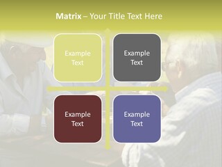 A Group Of Elderly Men Playing Cards At A Picnic Table PowerPoint Template