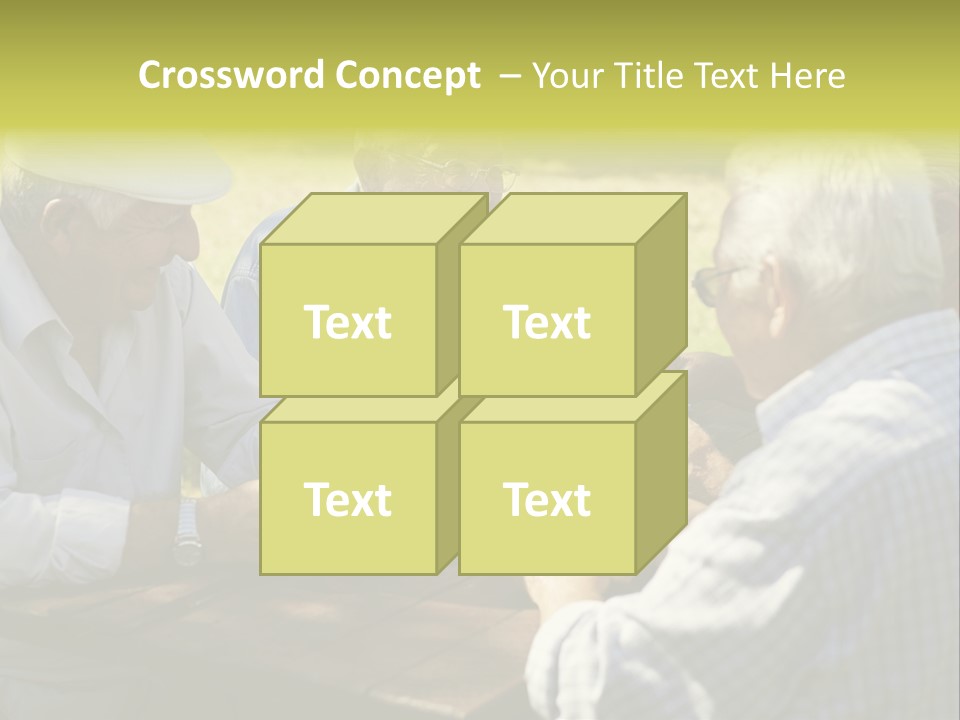 A Group Of Elderly Men Playing Cards At A Picnic Table PowerPoint Template