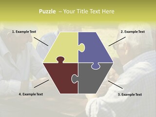 A Group Of Elderly Men Playing Cards At A Picnic Table PowerPoint Template