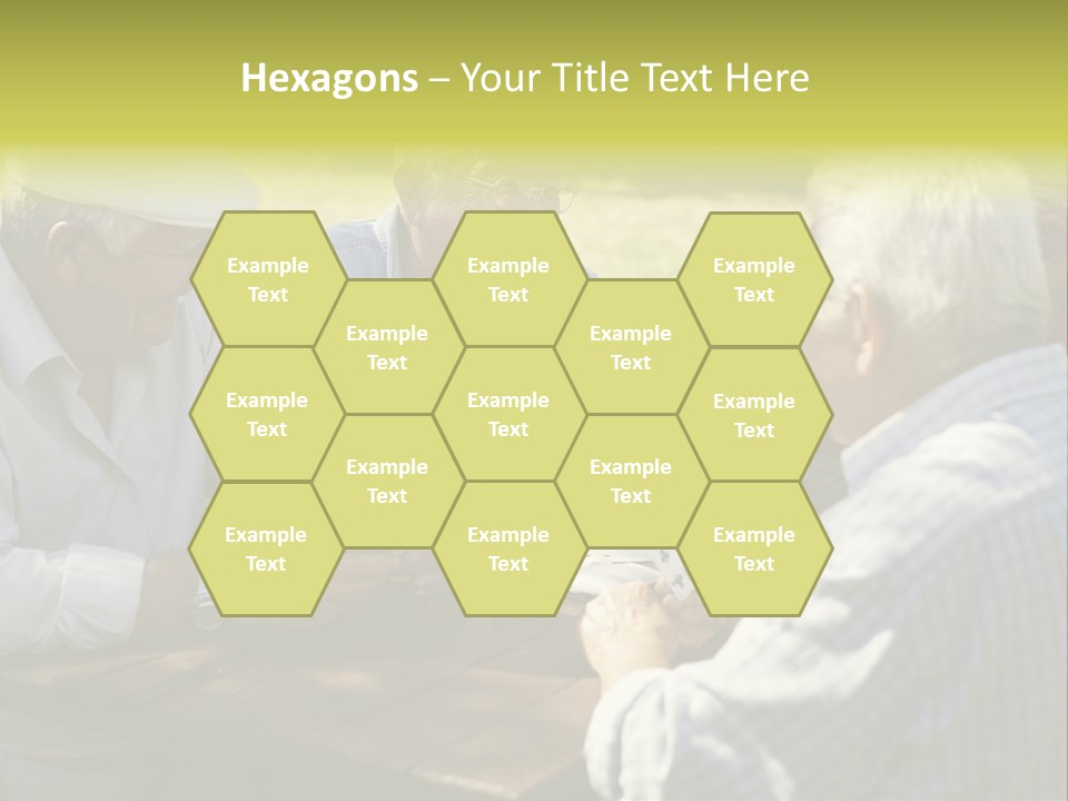 A Group Of Elderly Men Playing Cards At A Picnic Table PowerPoint Template