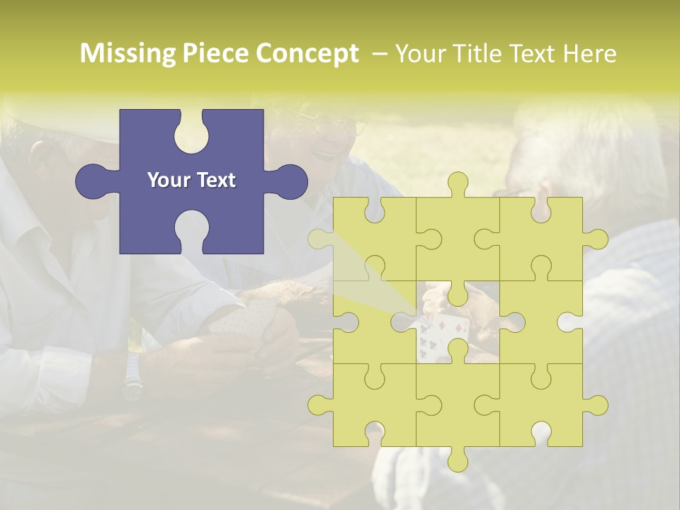 A Group Of Elderly Men Playing Cards At A Picnic Table PowerPoint Template