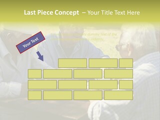 A Group Of Elderly Men Playing Cards At A Picnic Table PowerPoint Template
