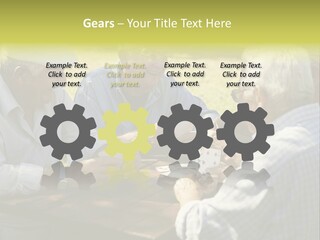 A Group Of Elderly Men Playing Cards At A Picnic Table PowerPoint Template