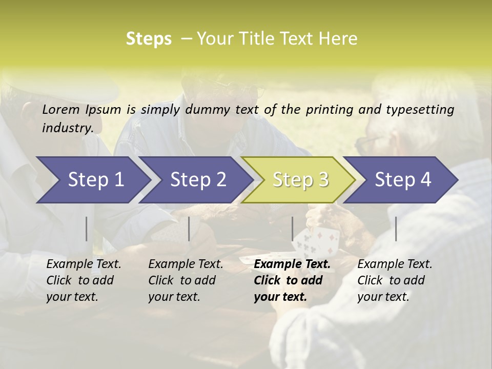 A Group Of Elderly Men Playing Cards At A Picnic Table PowerPoint Template