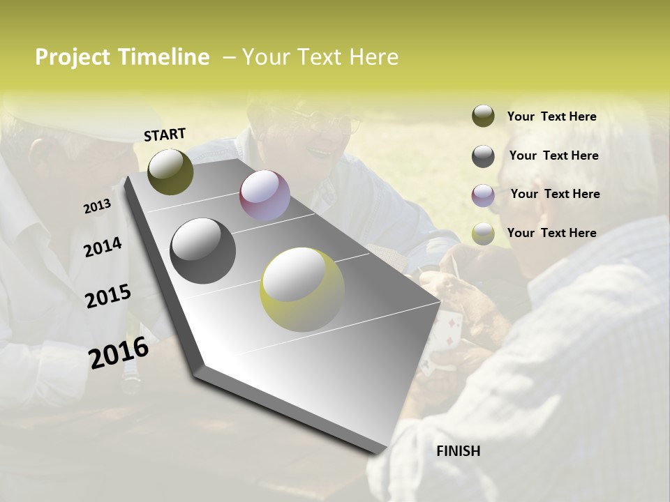 A Group Of Elderly Men Playing Cards At A Picnic Table PowerPoint Template