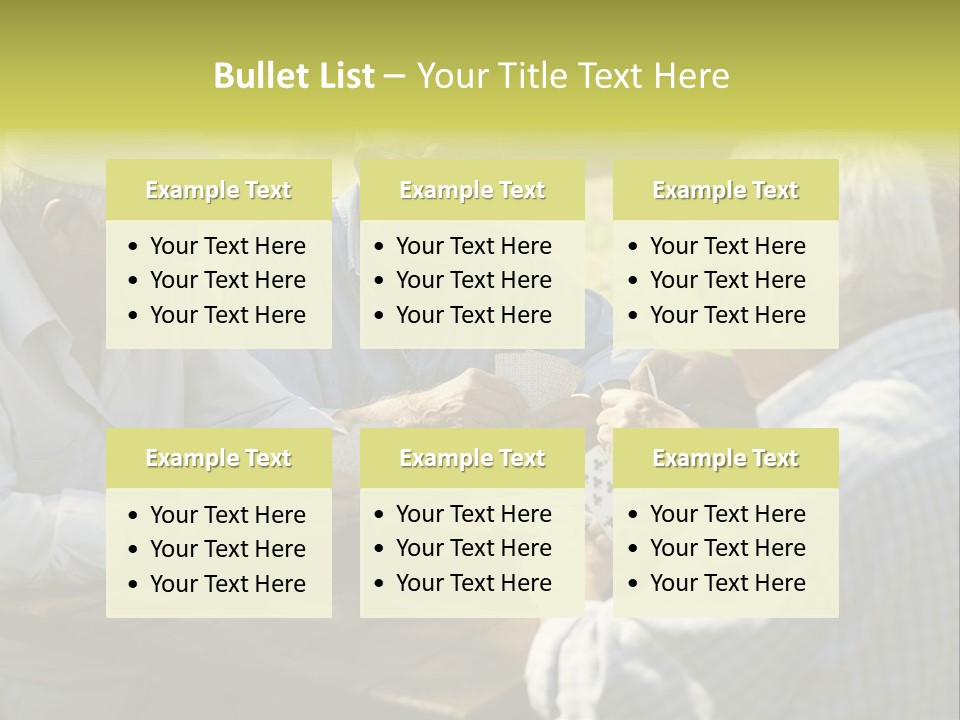 A Group Of Elderly Men Playing Cards At A Picnic Table PowerPoint Template