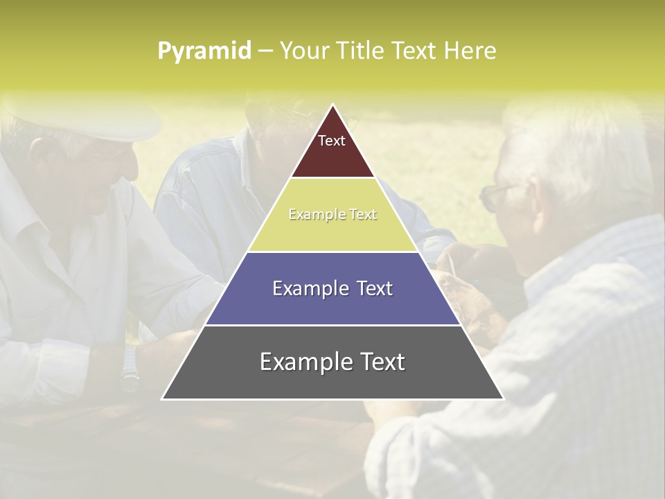 A Group Of Elderly Men Playing Cards At A Picnic Table PowerPoint Template