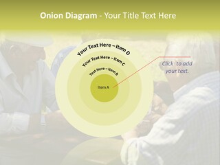 A Group Of Elderly Men Playing Cards At A Picnic Table PowerPoint Template