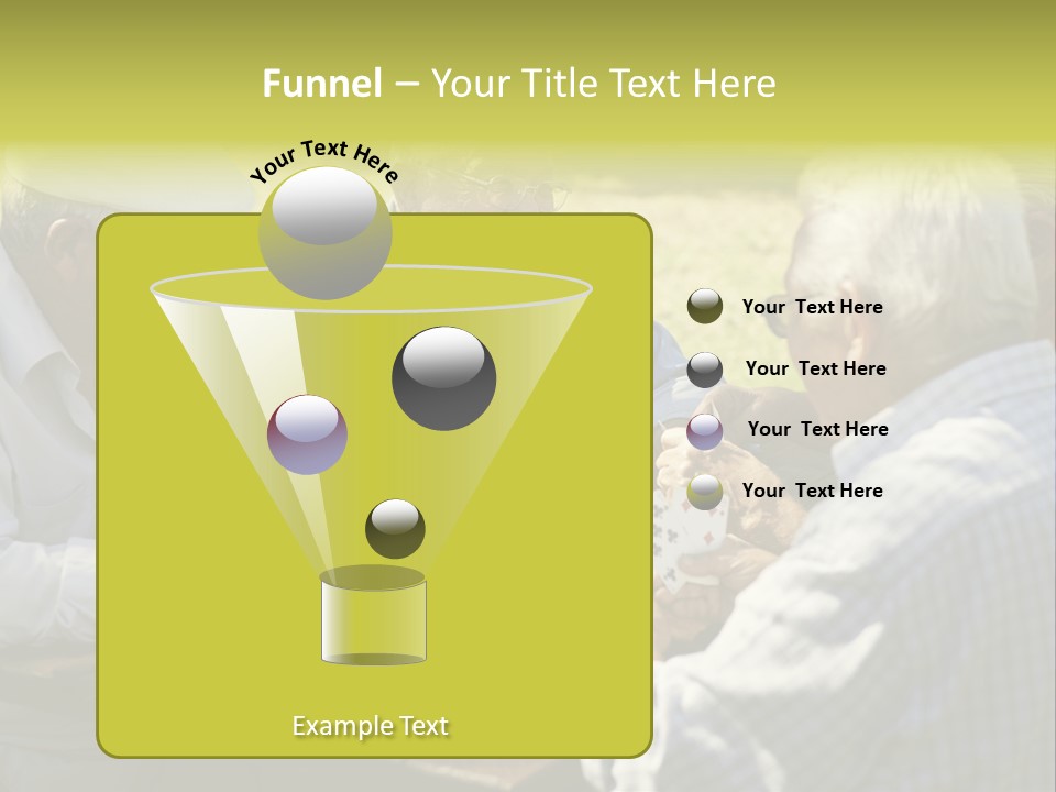 A Group Of Elderly Men Playing Cards At A Picnic Table PowerPoint Template