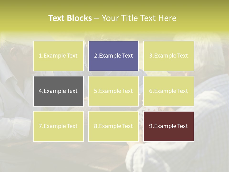 A Group Of Elderly Men Playing Cards At A Picnic Table PowerPoint Template